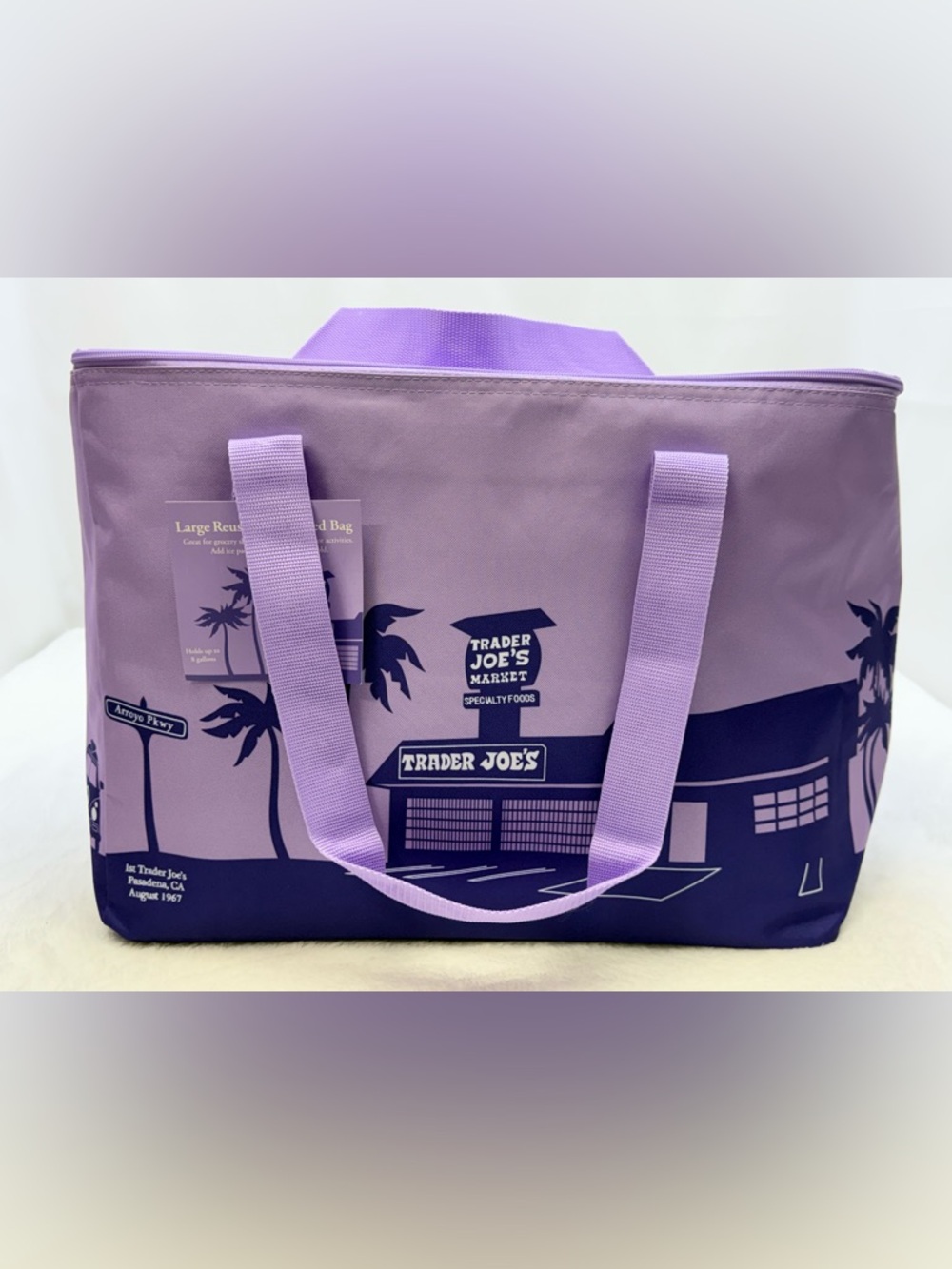Trader Joe’s  Large Lavender Reusable Insulated Tote Bag Limited Edition  2026